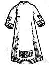 vestmented - dressed in ceremonial garments especially clerical vestment