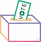 ballot - a document listing the alternatives that is used in voting
