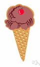 ice-cream cone - ice cream in a crisp conical wafer