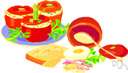 stuffed tomato - tomato cases filled with various salad mixtures and served cold