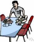 busboy - a restaurant attendant who sets tables and assists waiters and clears away dirty dishes