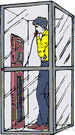 call box - booth for using a telephone