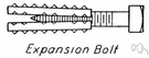 expansion bolt - a bolt that has an attachment that expands as the bolt is driven into a surface