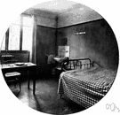 dormitory room - a large sleeping room containing several beds