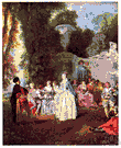 fête champêtre - a party of people assembled for social interaction out of doors