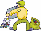 evacuation - the act of removing the contents of something