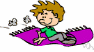 flying carpet - (Asian folktale) an imaginary carpet that will fly people anywhere they wish to go