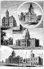 courthouse - a government building that houses the offices of a county government