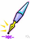 fountain pen - a pen that is supplied with ink from a reservoir in its barrel