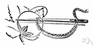 French knot - a stitch made by looping the thread several times around the needle before inserting it into the fabric