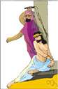 thrashing - the act of inflicting corporal punishment with repeated blows