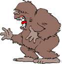 Bigfoot - large hairy humanoid creature said to live in wilderness areas of the United States and Canada