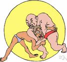 headlock - a wrestling hold in which the opponent's head is locked between the crook of your elbow and the side of your body