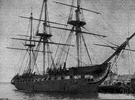 Old Ironsides - a United States 44-gun frigate that was one of the first three naval ships built by the United States