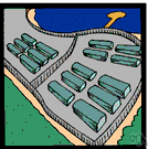 barrack - a building or group of buildings used to house military personnel