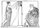 terminus - (architecture) a statue or a human bust or an animal carved out of the top of a square pillar