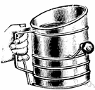 sifter - a household sieve (as for flour)