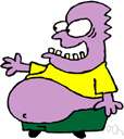 abdominousness - the bodily property of a protruding belly