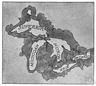 drainage basin - the entire geographical area drained by a river and its tributaries