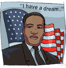 Martin Luther King Jr. - United States charismatic civil rights leader and Baptist minister who campaigned against the segregation of Blacks (1929-1968)