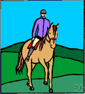 horseback riding - the sport of siting on the back of a horse while controlling its movements