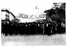 protest march - occasion when you can express opposition by marching (usually on some government institution) without a license