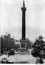 Trafalgar Square - a square in central London where there is a memorial to Admiral Nelson