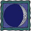 new moon - the time at which the Moon appears as a narrow waxing crescent