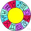 zodiac - (astrology) a circular diagram representing the 12 zodiacal constellations and showing their signs