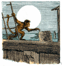 monkey ladder - a light ladder to the monkey bridge on a ship