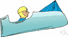 flight simulator - simulator consisting of a machine on the ground that simulates the conditions of flying a plane