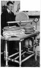 cheese press - a press for shaping cheese curd