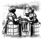 washerwoman - a working woman who takes in washing