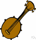 banjo - a stringed instrument of the guitar family that has long neck and circular body