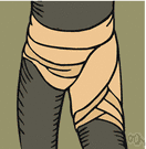 Inguen - the crease at the junction of the inner part of the thigh with the trunk together with the adjacent region and often including the external genitals
