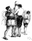 whipping - beating with a whip or strap or rope as a form of punishment