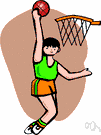 basket - horizontal circular metal hoop supporting a net through which players try to throw the basketball