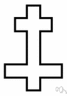 Lorraine cross - a cross with two crossbars, one above and one below the midpoint of the vertical, the lower longer than the upper