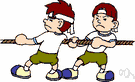 tug-of-war - a contest in which teams pull of opposite ends of a rope