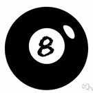 eight ball - a black pool ball bearing the number 8