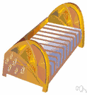 day bed - convertible consisting of an upholstered couch that can be converted into a double bed