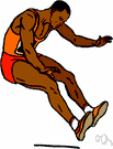 long jump - a competition that involves jumping as far as possible from a running start