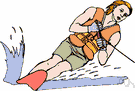 water-skiing - skiing on water while being towed by a motorboat