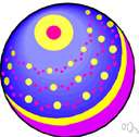 ball - a spherical object used as a plaything