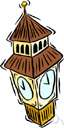Turret clock - a clock with more than one dial to show the time in all directions from a tower