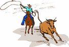 steer roping - capturing a steer with a lasso