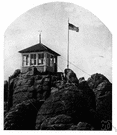 observation station - a station set up for making observations of something