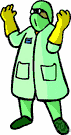 lab coat - a light coat worn to protect clothing from substances used while working in a laboratory