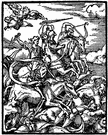 Four Horsemen - (New Testament) the four evils that will come at the end of the world: conquest rides a white horse