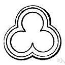 trefoil - an architectural ornament in the form of three arcs arranged in a circle